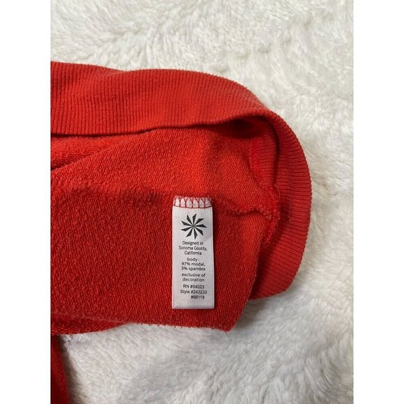 Athleta Studio Boatneck Sweatshirt Small Orange Super Soft Long Sleeve - Picture 4 of 7